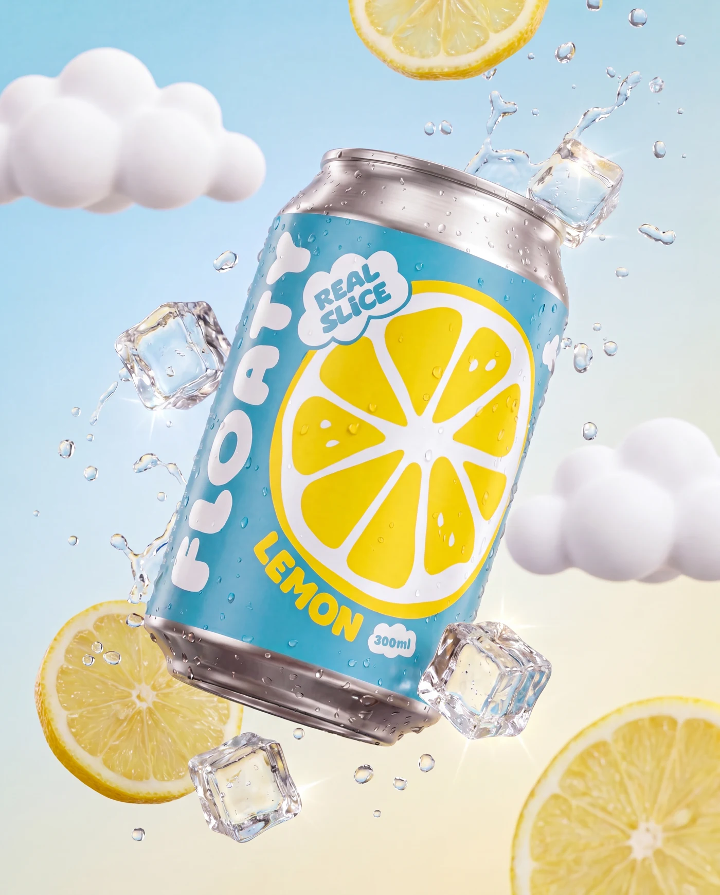 Modrá plechovka FLOATY Lemon